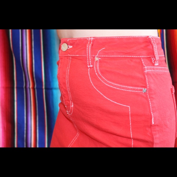 Red Kendall+Kylie Denim Skirt - Picture 2 of 5